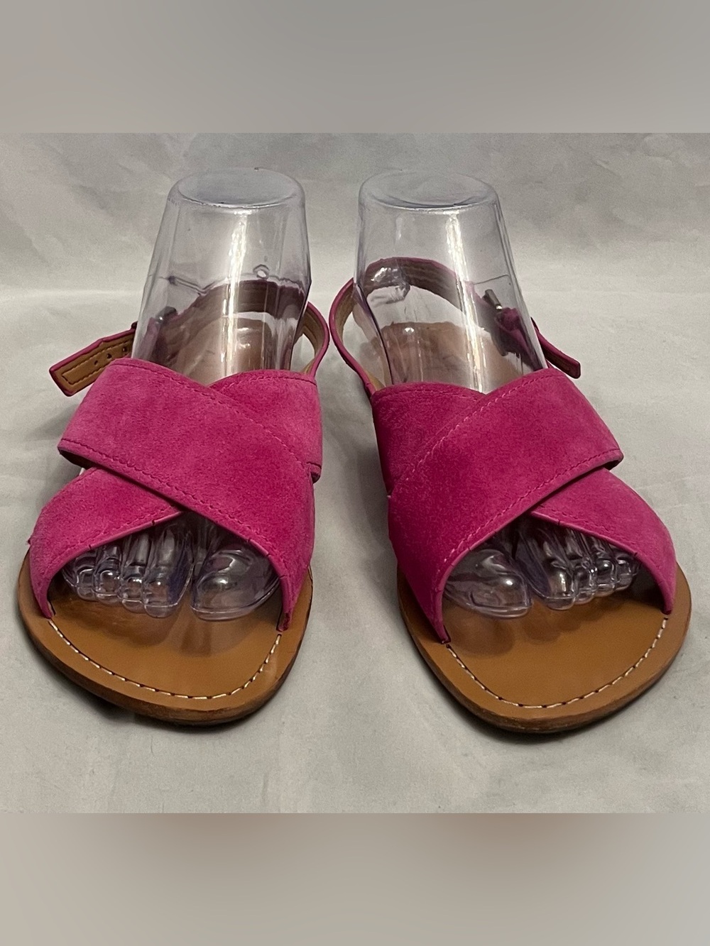Marc Fisher Women's Pink Suede Crisscross Slingback Sandals 8.5